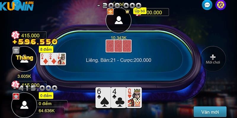 Hướng dẫn cách chơi bài liêng đơn giản tại game bài Kuwin